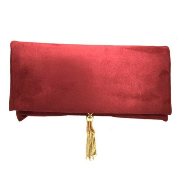 Tigerstars Red Tassel Envelope Purse Clutch Bag - Picture 1 of 1